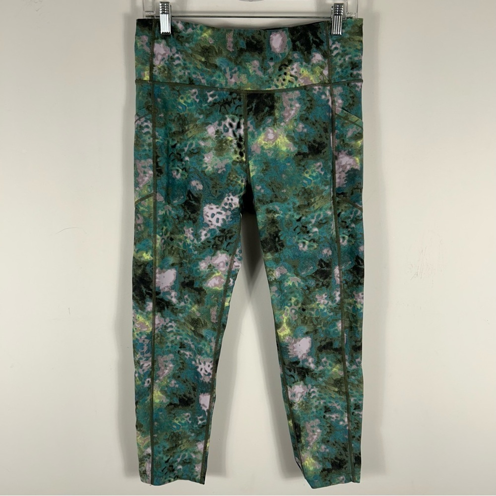 💕 Calvin Klein Performance High Waist Tie Dye Leggings XL - Teal Abstract